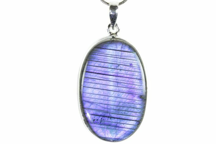 Brilliant Blue Labradorite Pendant with Chain #353901